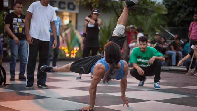 Young people dancing hip-hop