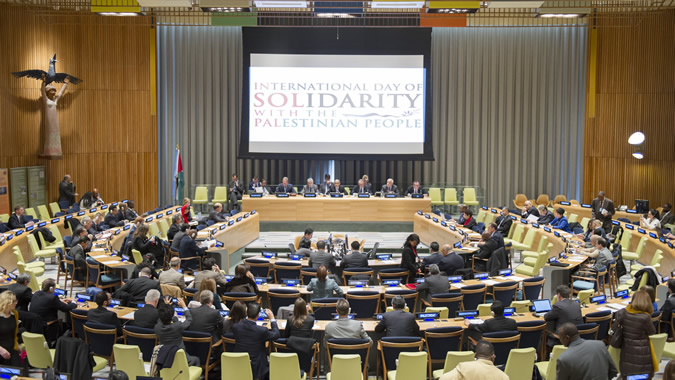 Imagen de la reunión especial en observancia del Día Internacional de Solidaridad con el Pueblo Palestino que tuvo lugar en Nueva York este año.
