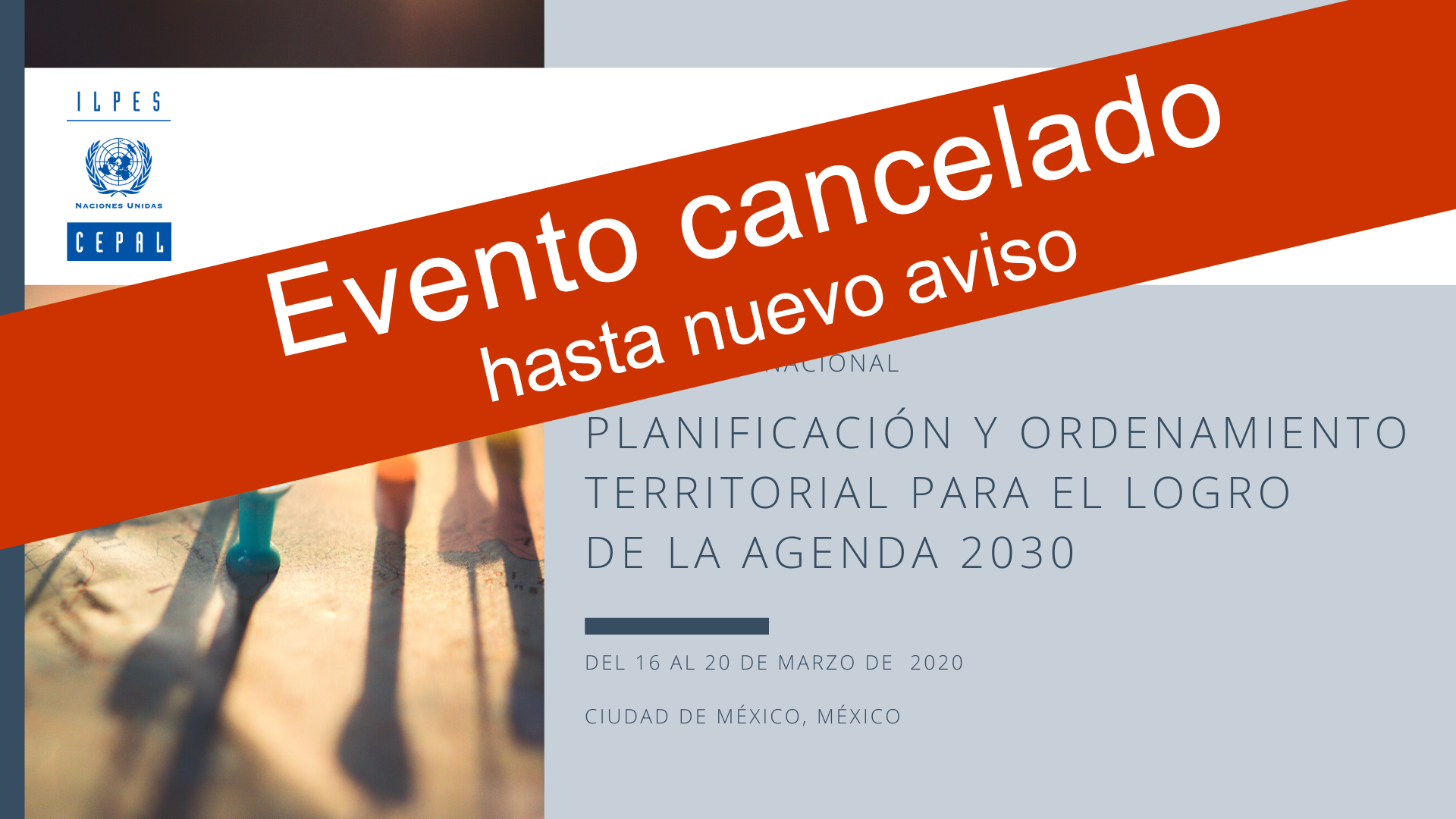 Evento cancelado hasta nuevo aviso