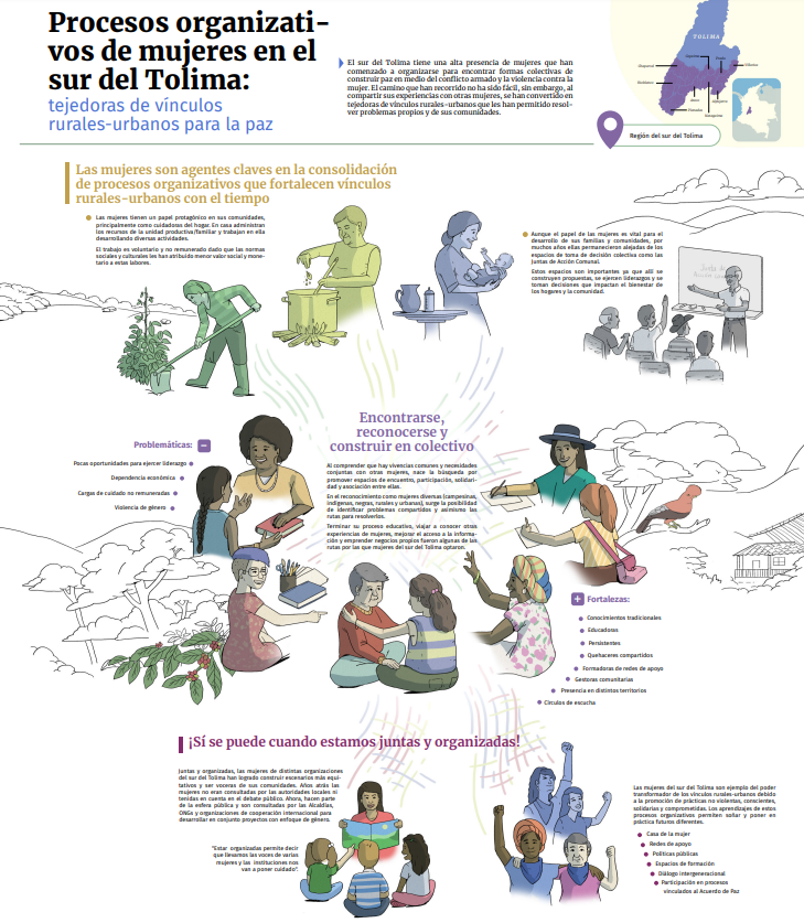 Infografía Procesos organizativos de mujeres en el sur del Tolima, Tejidos territoriales Infografía Procesos organizativos de mujeres en el sur del Tolima, Tejidos territoriales