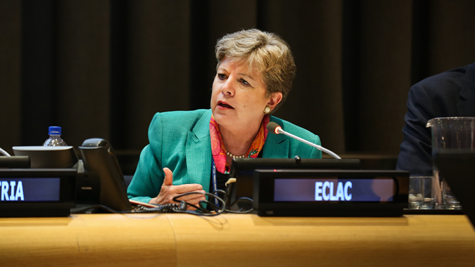Alicia Bárcena, Executive Secretary of ECLAC, during the side event of UN-Habitat in the HLPF 2018