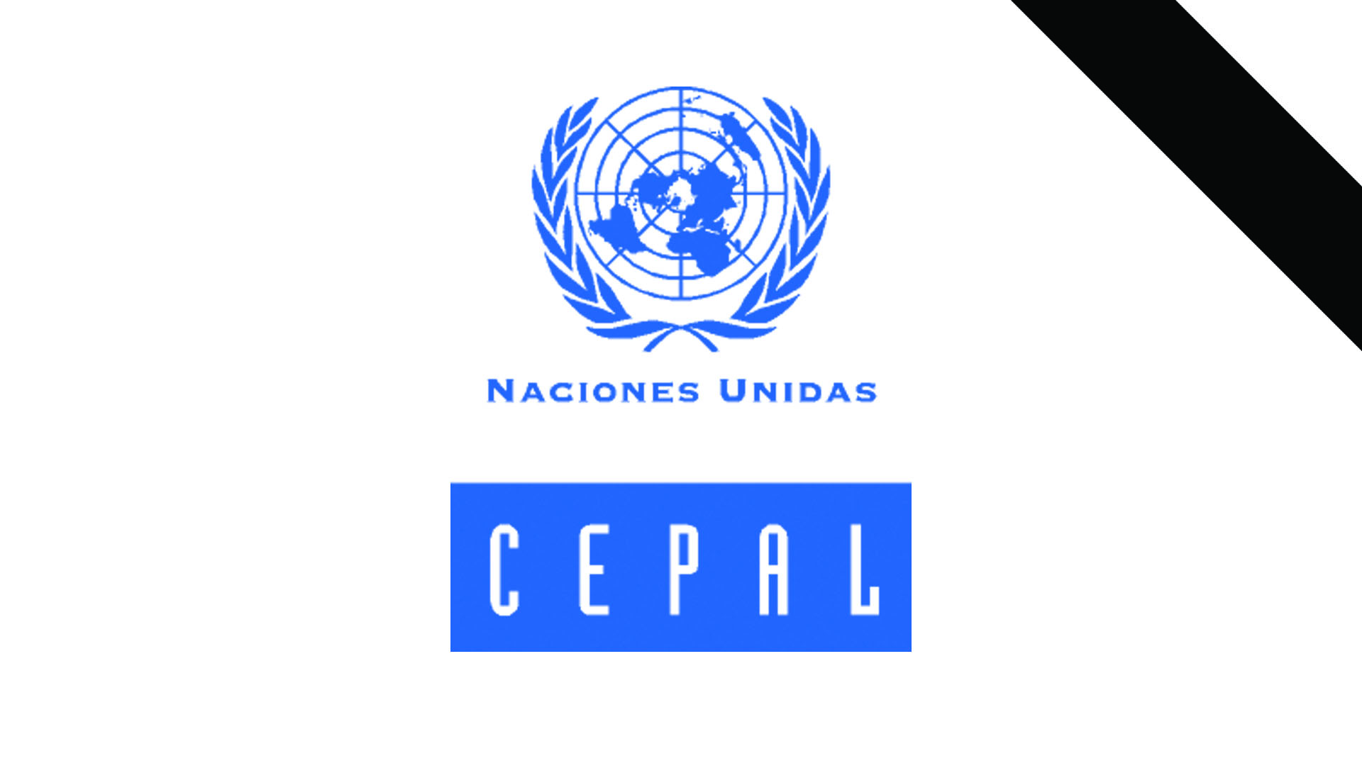Logo de la CEPAL con franja negra en señal de luto.