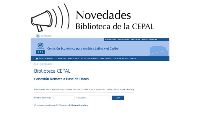 Página Login de plataforma EZProxy - Biblioteca de la CEPAL