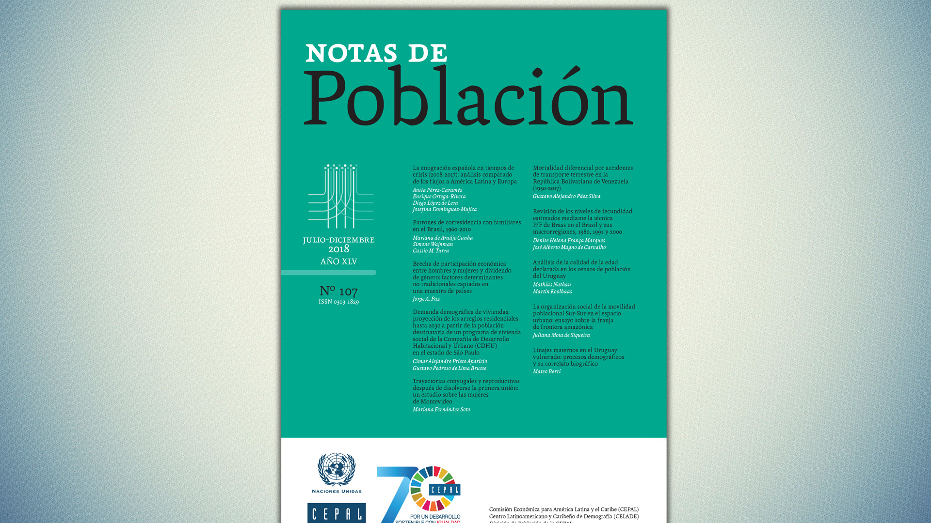 Banner del número 107 de las Notas de Población.