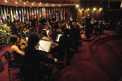 La Orquesta Sinfónica Nacional Juvenil participó en el concierto.