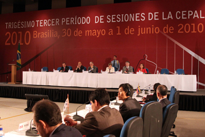 El Trigésimo-tercer Período de Sesiones de la CEPAL fue inaugurado hoy en Brasilia.