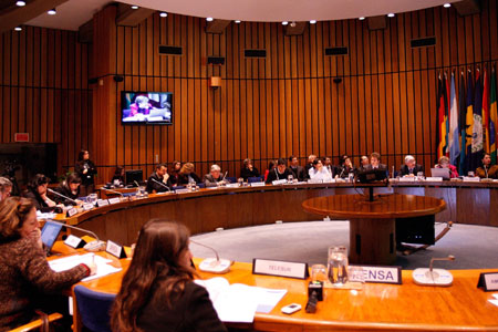 Vista general de la Sala Celso Furtado, de la CEPAL, donde se realizó la presentación del informe.