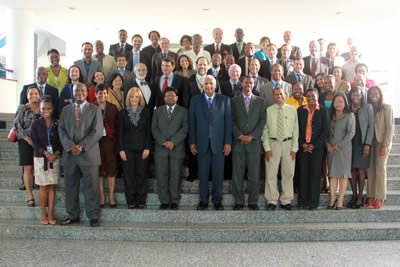 Delegados asistentes a la segunda Mesa sobre el desarrollo del Caribe, realizada en Georgetown, Guyana.