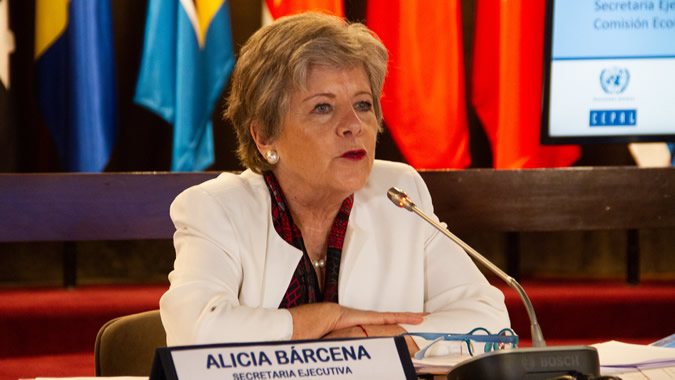 Alicia Bárcena, ECLAC's Executive Secretary, during her presentation.