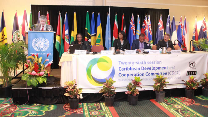 The Deputy Executive Secretary of ECLAC, Antonio Prado, opened the 26th session of the CDCC in Saint Kitts and Nevis.