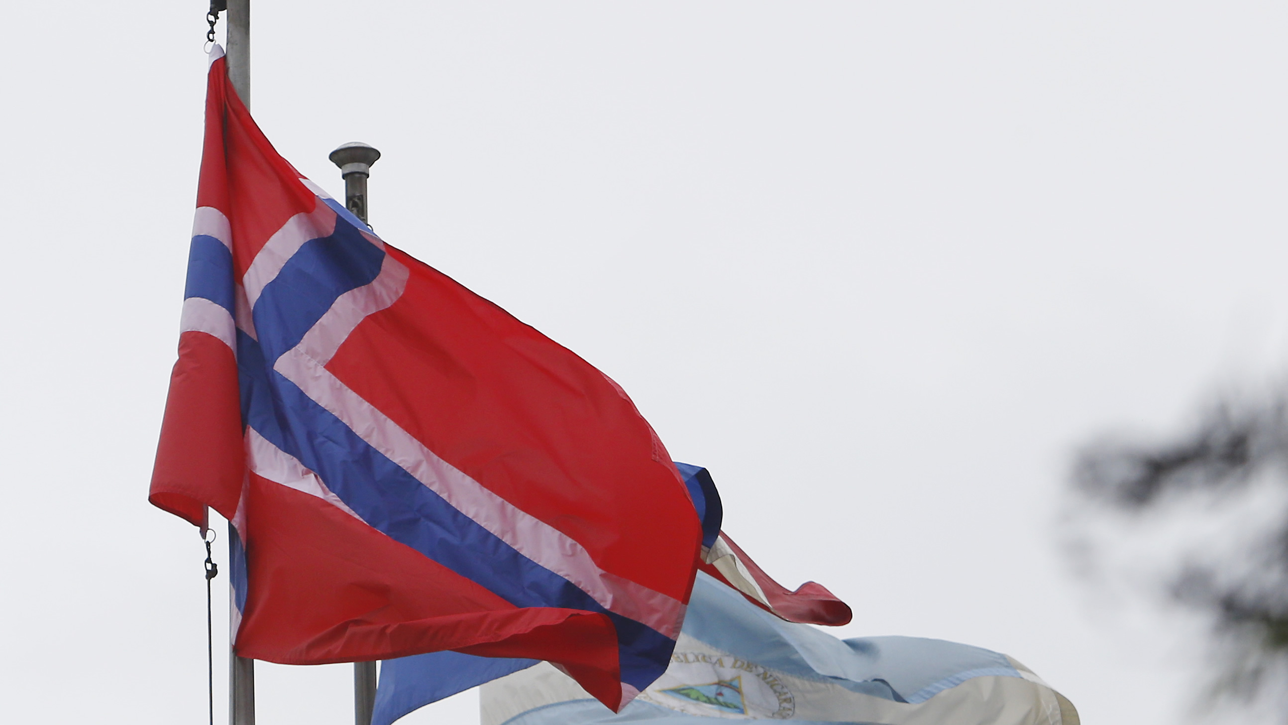 Norway's flag fliying at ECLAC