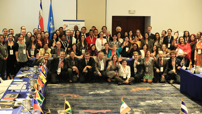 Family photo of the representatives attending the First Meeting of the Signatory Countries of the Escazú Agreement