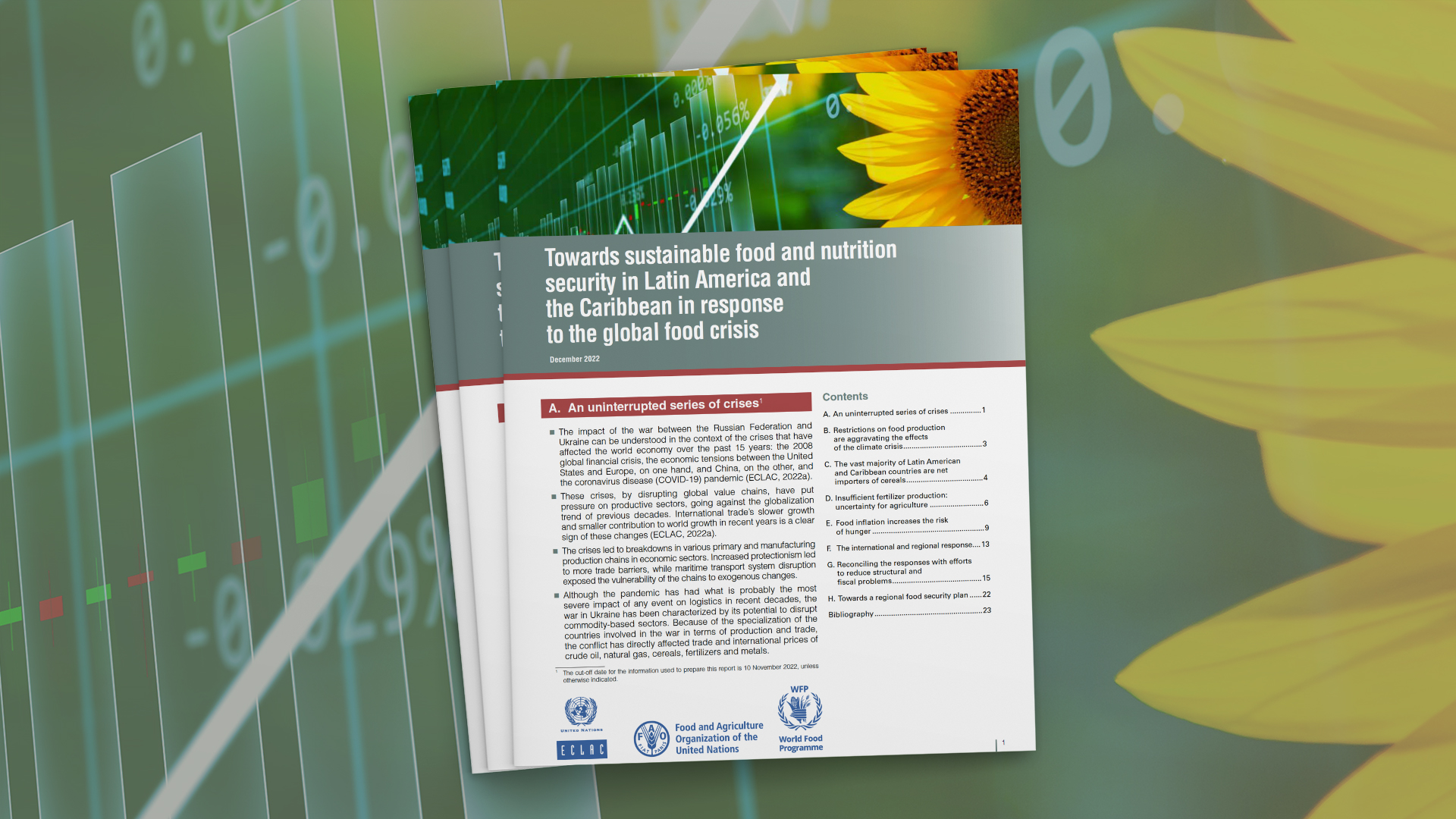 Cover policy brief on Food Security by ECLAC-FAO-WFP