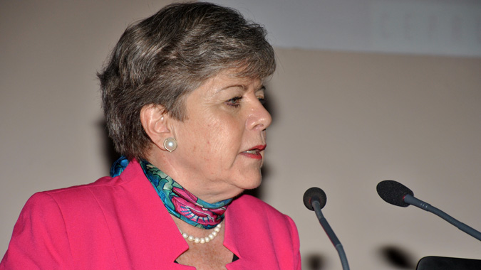 Alicia Bárcena, Executive Secretary of ECLAC, during the presentation of the report.