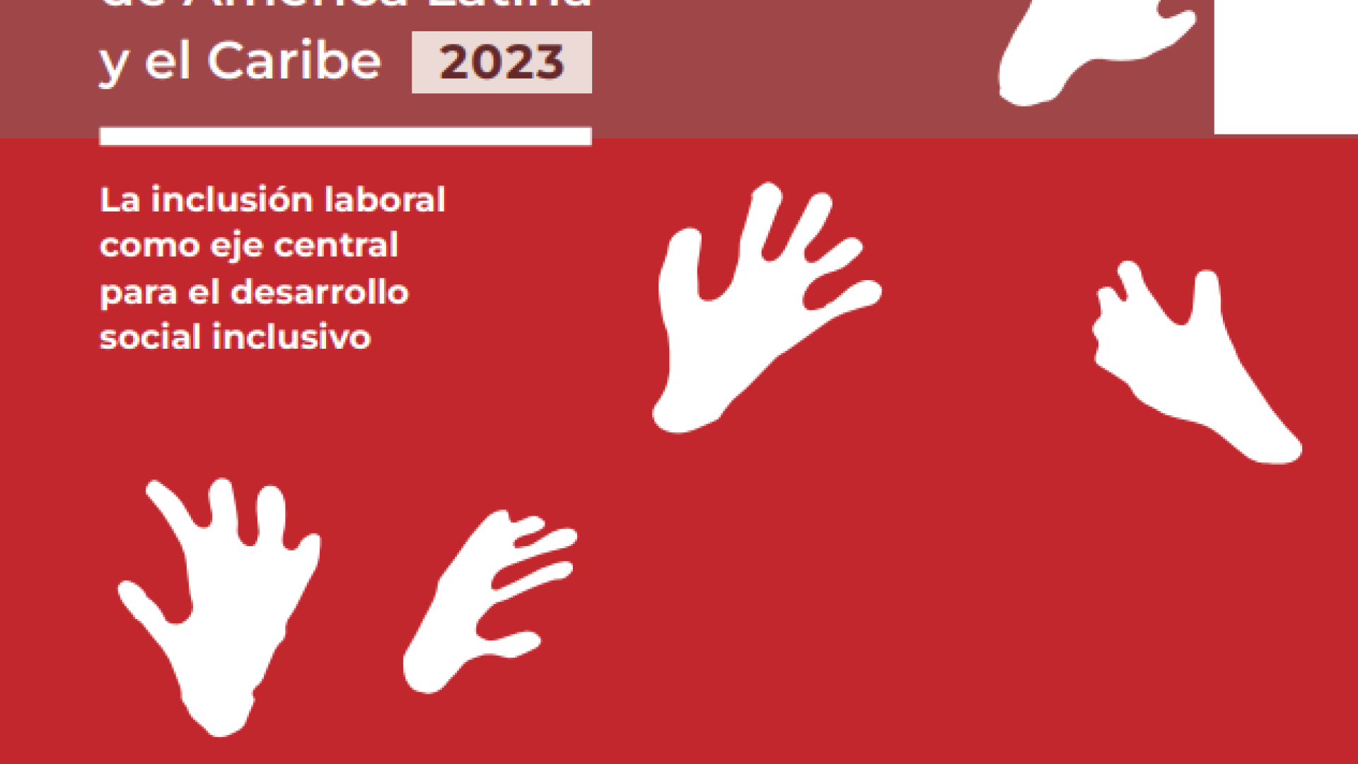 portada en colores rojos con diseño de manos, texto del título y logotipo CEPAL