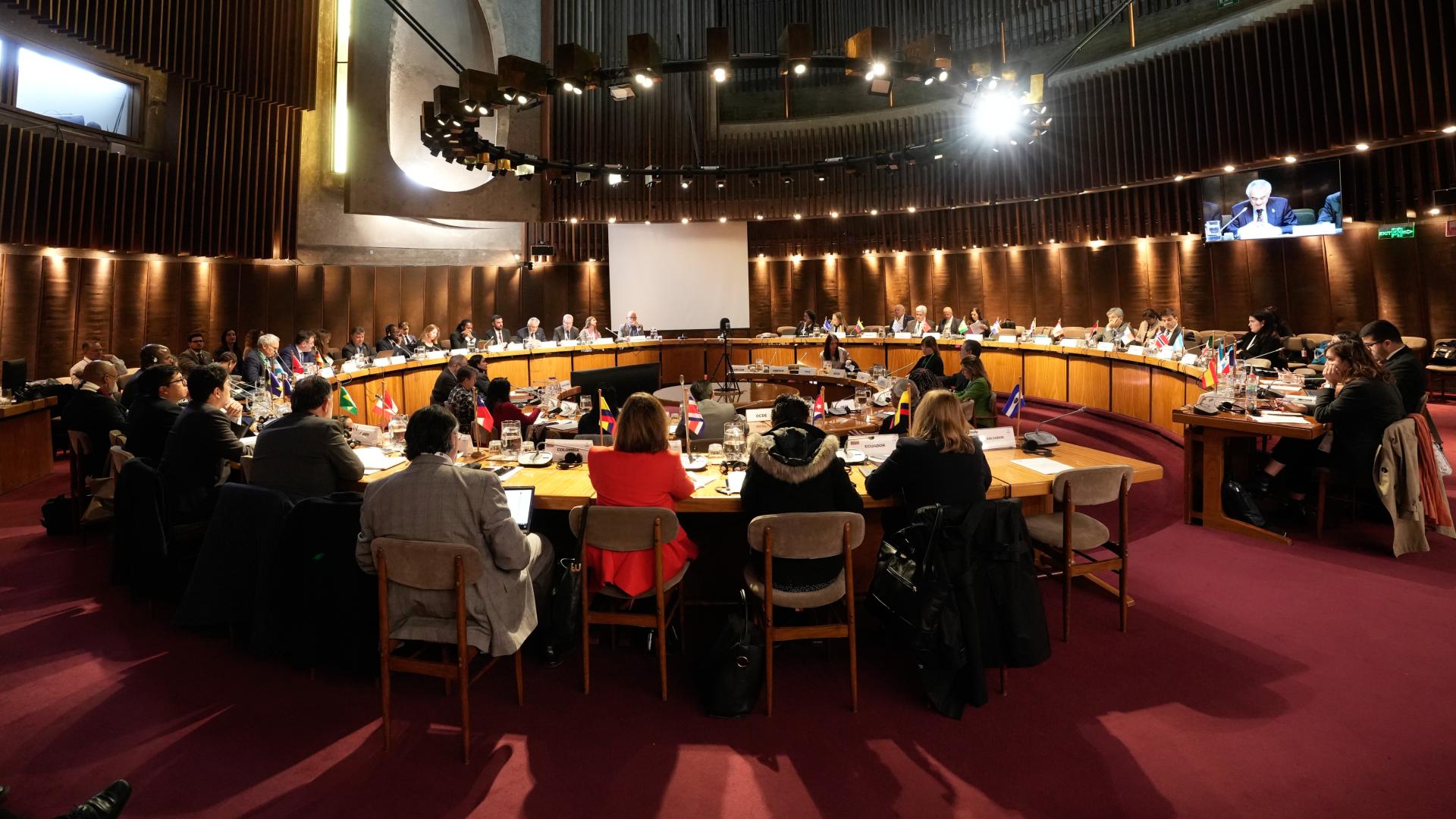 Foto de la sala Raúl Prebisch de la sede de la CEPAL