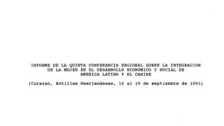 Quinta Conferencia Regional sobre la Integración de la Mujer en el Desarrollo Económico y Social de América Latina y el Caribe