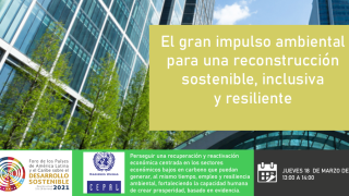 El gran impulso para la sostenibilidad para una recuperación dinámica, inclusiva y resiliente