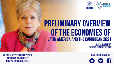 Banner announcement launch of the report Preliminary Overview of the Economies 2021