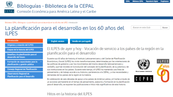 Portada Biblioguía de los 60 años del ILPES