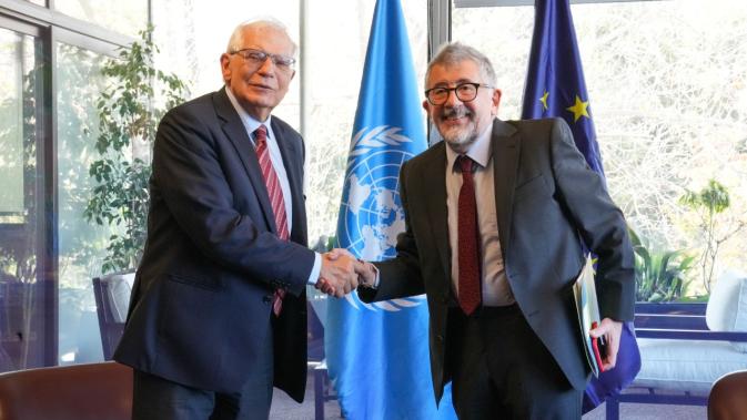 Josep Borrell, Alto Representante de la Unión Europea para Asuntos Exteriores y Política de Seguridad, y Mario Cimoli, Secretario Ejecutivo Interino de la CEPAL.