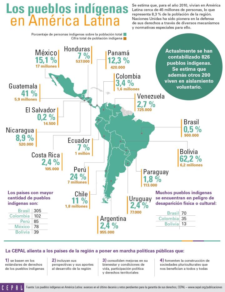 Imagen de la infografía sobre los pueblos indígenas en América Latina