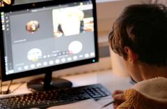 Child studying online