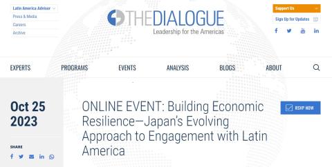 Building Economic Resilience—Japan’s Evolving Approach to Engagement with Latin America