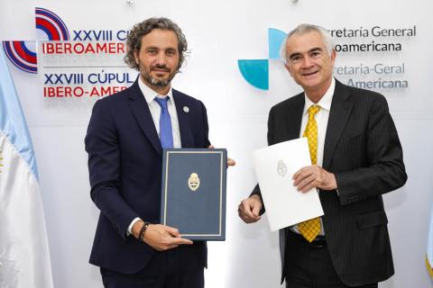 Canciller Santiago Cafiero y José Manuel Salazar-Xirinachs, Secretario Ejecutivo de la CEPAL.