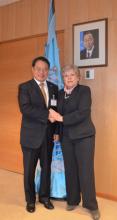 LI Yong, Director General de ONUDI, junto a Alicia Bárcena, Secretaria Ejecutiva de la CEPAL.
