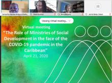 Reunión virtual sobre el rol de los Ministerios de Desarrollo Social del Caribe ante la pandemia del COVID-19