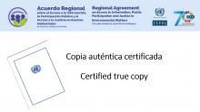 Banner authentic copy Regional Agreement on Principle 10