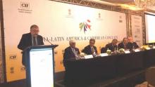 Mario Cimoli, ECLAC's Deputy Executive Secretary, during his presentation at the India-Latin America and Caribbean Conclave