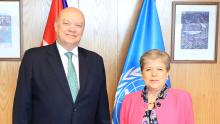 From right to left, Alicia Bárcena, the Executive Secretary of the Economic Commission for Latin America and the Caribbean (ECLAC), and Rodrigo Malmierca, the Cuban Minister for Foreign Trade and Foreign Investment.