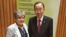 La Secretaria Ejecutiva de la CEPAL, Alicia Bárcena, con el Secretario General de las Naciones Unidas, Ban Ki-moon.