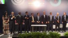 Ministros y representantes de FAO y CEPAL que asistieron al lanzamiento de PLACA