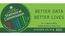 Banner del 47 período de sesiones de la Comisión Estadística.