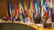 Experts at ECLAC during the session on urban mobility, held in the framework of the Cities Conference.
